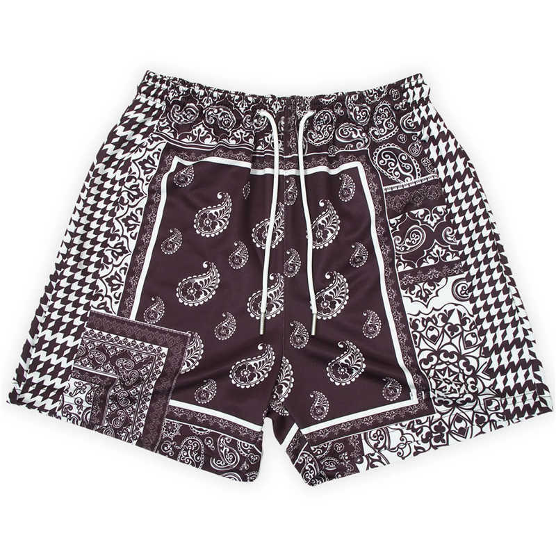 Mäns shorts 2022 Nya summa män shorts kinetiska kungar houndstooth paisley basic shorts gym trend casual shorts basket träning mesh shorts t230209