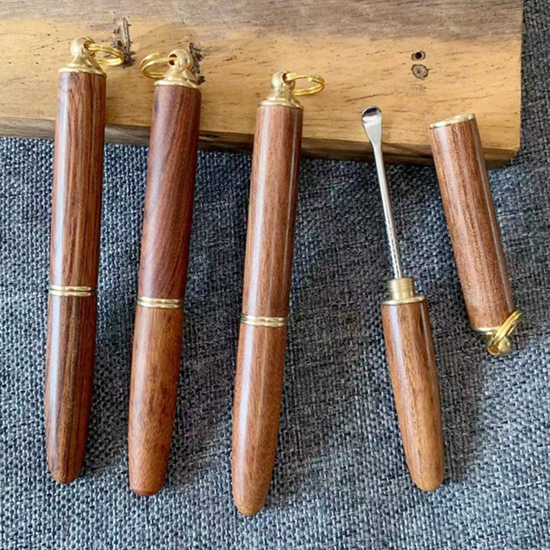 Fumer Naturel En Bois Portable Herbe Sèche Tabac Épice Miller Cuillère Snuff Sniffer Snuffer Bouteille Bullet Style Waterpipe Bong Dabber Pelle Pointe Paille