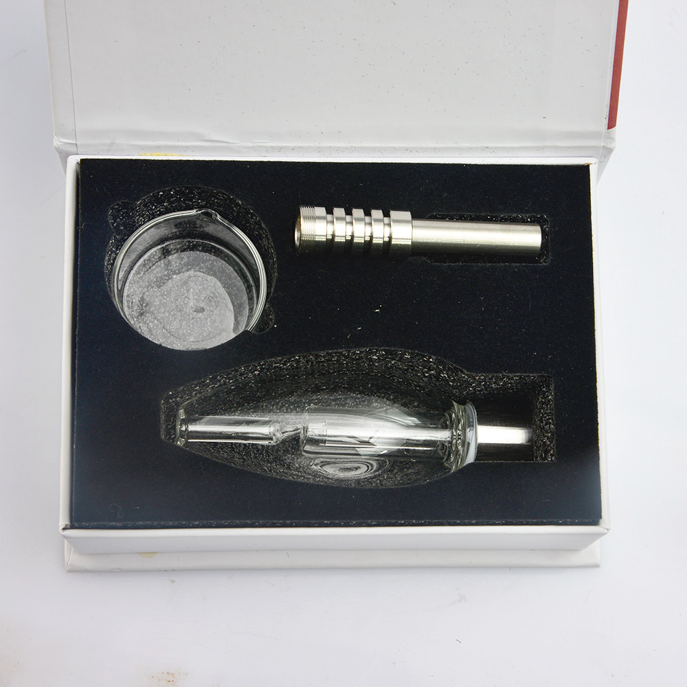 510 screw joint nectar collect Smoking accessories Glass Mini nectar collect with quartz tip titanium tip straw NC Kit dab rig