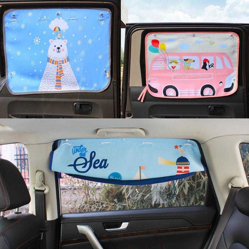 Araba Güneş Gölgesi Araba Kapağı Karikatür Arka Yan Pencere Perde Film Araba Güneşlik Vizör Isı UV Koruma Bebek Çocuk Çocukları
