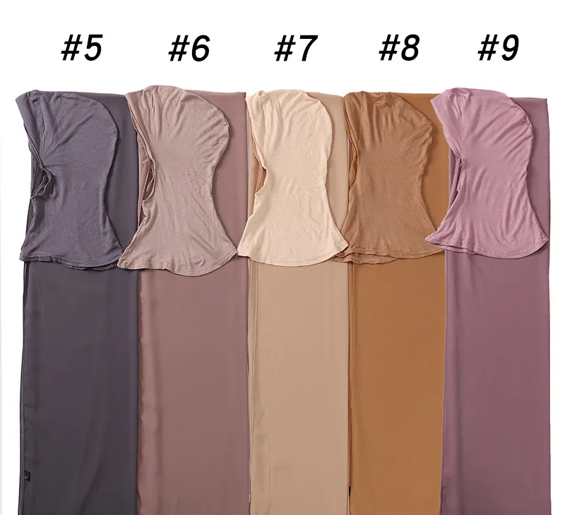 2023 Novos acess￳rios para cabelos Hijab Head Lenf com tampa presa capa de pesco￧o turbante subscarf Hijab Bonnet para mulheres senhoras mu￧ulmanas Headwraps de moda Isl￣