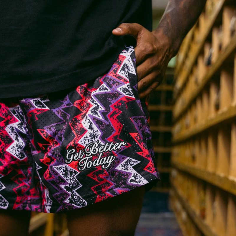 Herenshorts The GBT Brand Double Mesh Herenshorts GYM Basketbal hardloopshorts voor heren Get Better Today Mannelijke shorts Print met voering T230209