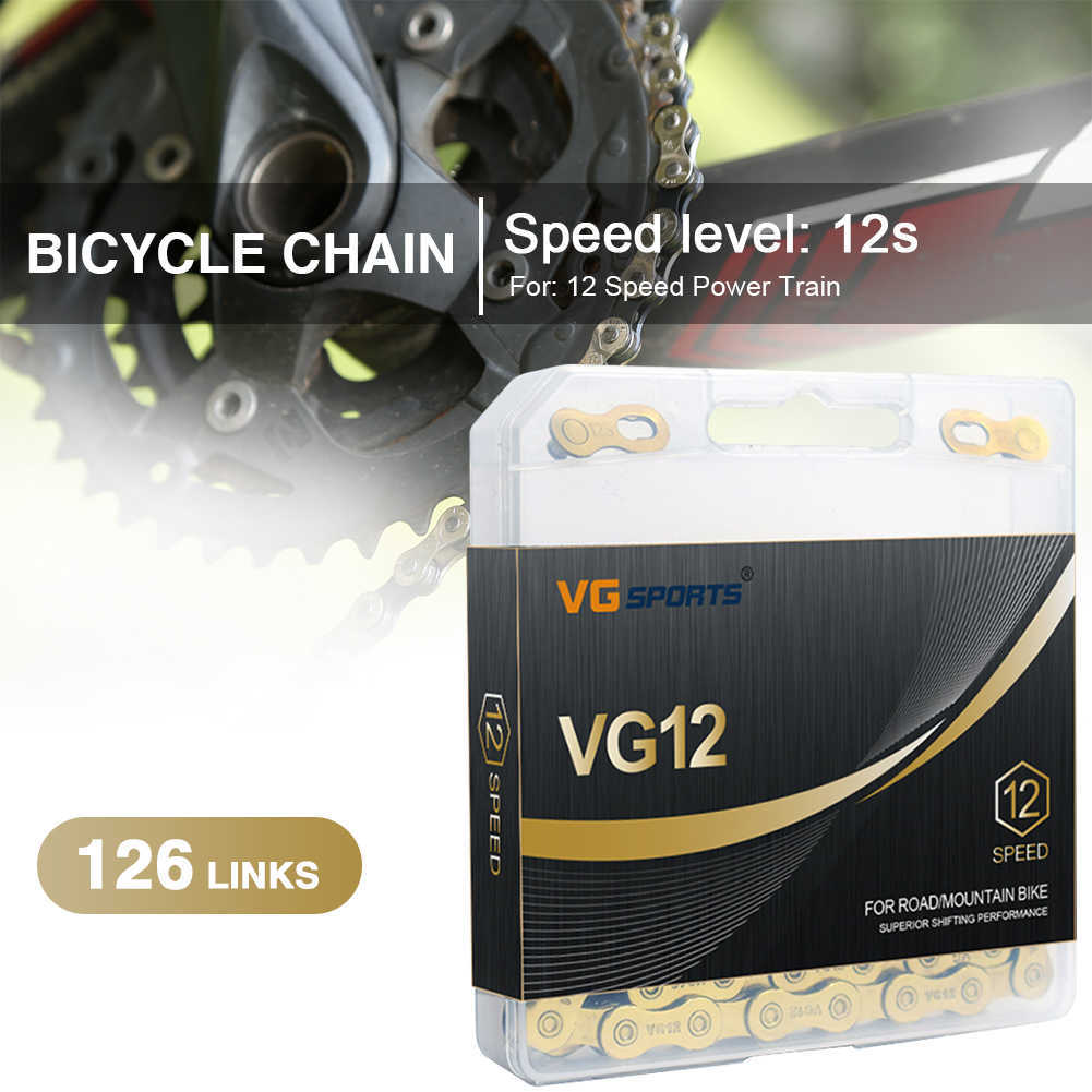 S VG – vélo de sport 12 vitesses, 126 maillons, vtt, chaîne demi-creuse, équipement de cyclisme, accessoires 0210