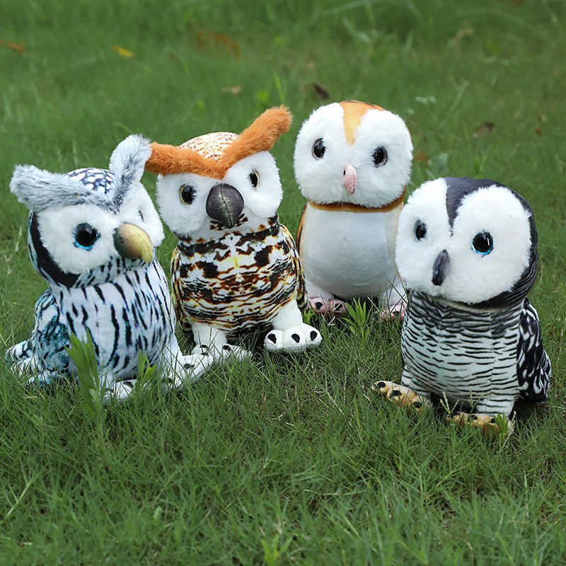 20 cm Nowa Kawaii Symulacja Kreatywna Snowna White Owl Doll Flush Animals Zabawy Piękne ptak