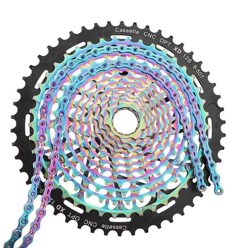 s SUMC Colourful 9/10/11/12 Speed Is Suitable for Mountain Road Folding Bike Rainbow Bicycle Chain 0210