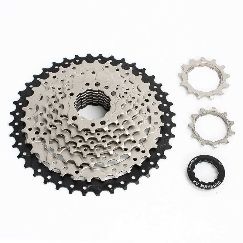 S Sunshine 10S 11-36/40/42/46/50T svänghjulkassettuppsättning MTB Road Bicycles Wheel kommer med KMC X10 Bike Chain 0210