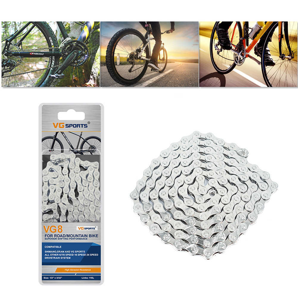 VG Sport Bicicletta Acciaio 116 Maglie 8 9 10 11 Velocità Bici da strada MTB Catene Parte Attrezzatura da ciclismo Accessori 0210
