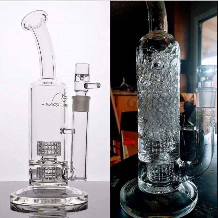 Mobius Glass Bongs Tubulação de água Hookahs Fab Egg Heady Dab Rigs bong Beaker Base Oil Rig Shisha com tigela de 18mm