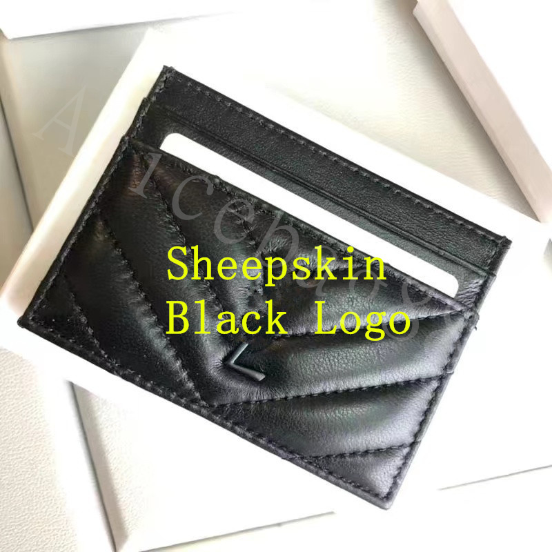 Genuine Leather Card Holders For Lady Sheepskin and Caviar 2 Style With Black Gold and Sliver Color Multilayer Card Bags Designer 256p