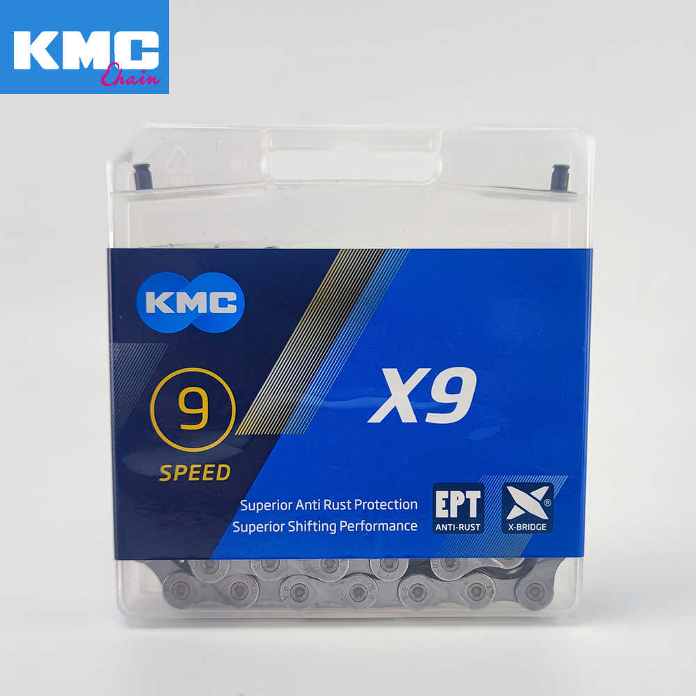 KMC X8 X9 X10 X11 EPT -ketting 116 Links 9V 10V 11V 8 Speed ​​Silver Prevent Rust Extra licht Dubbele MTB Road Bike Bicycle Chains 0210