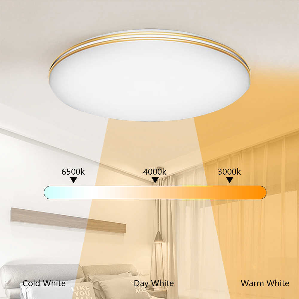 Lampor LED -ljus ljuskrona 48W 3 färger som är lutande kök sovrum badrum yt tak lampa heminredning 0209