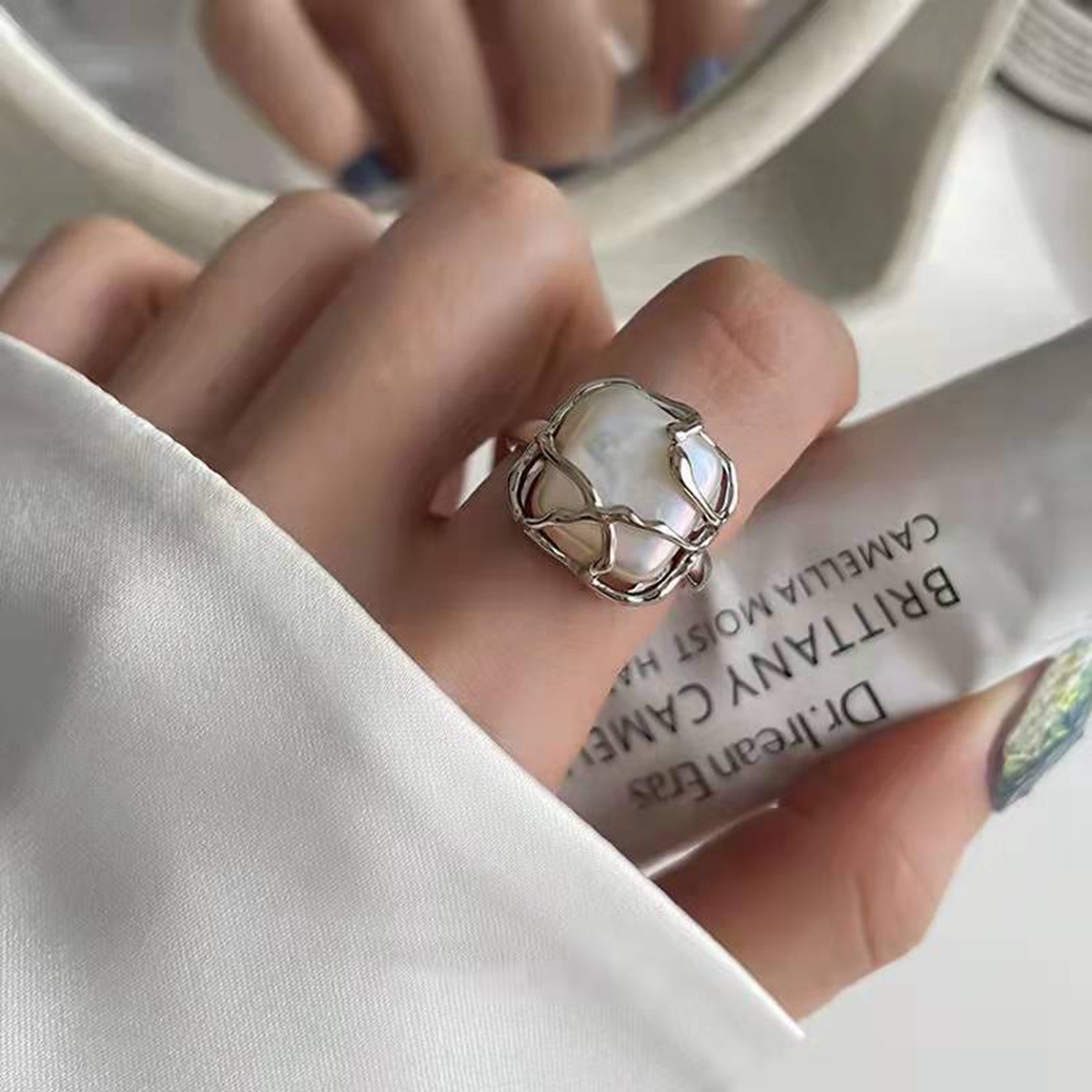 Fashion Minimalist Irregular Twined Finger Rings Creative Geometric Punk Opening Rings For Women Girls Jewelry