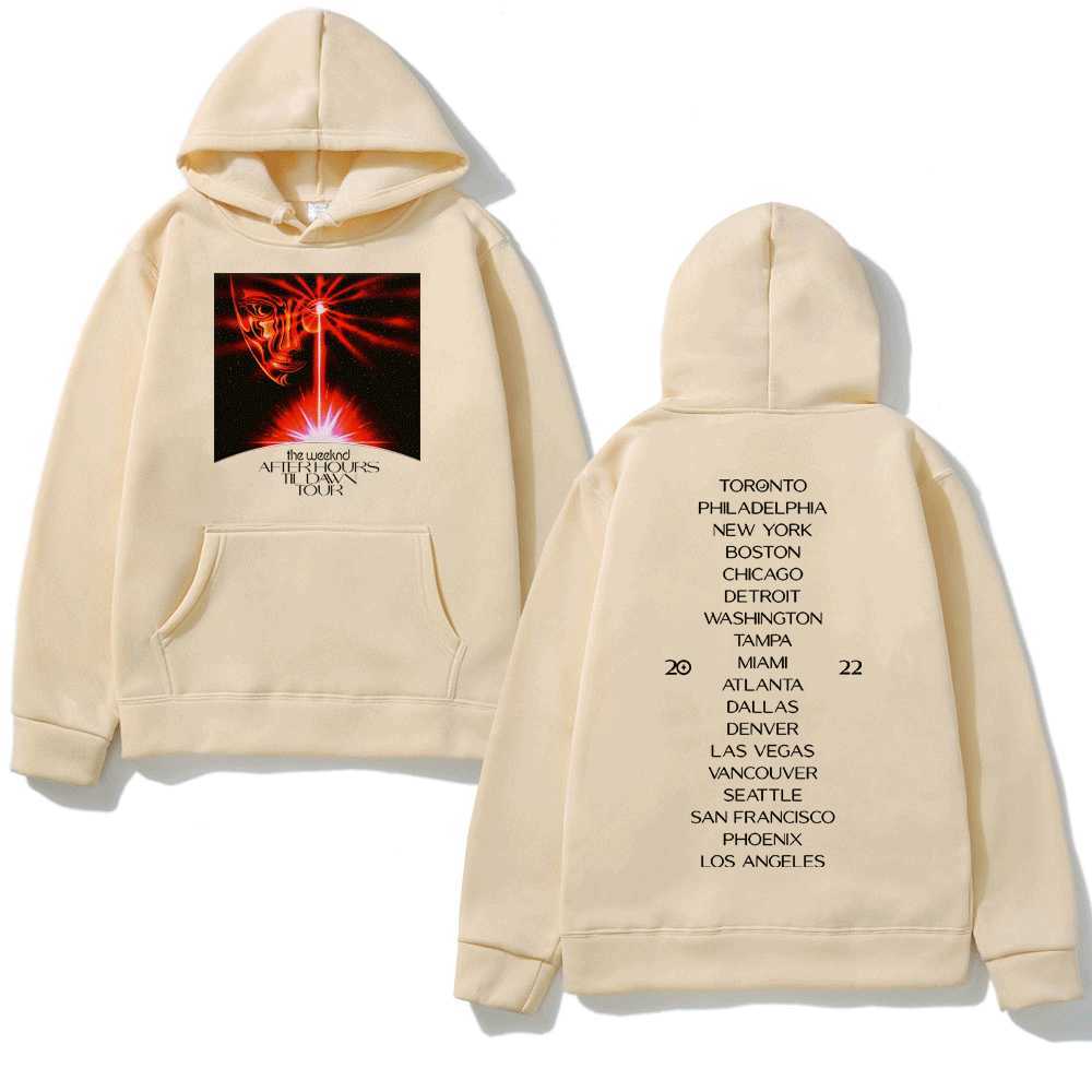 Felpe con cappuccio da uomo Felpe The After Hours Til Dawn Tour 2022 Felpa con cappuccio Hip Hop Music After Hours Til Dawn Concert Fashion Felpa in pile Pullover L230209