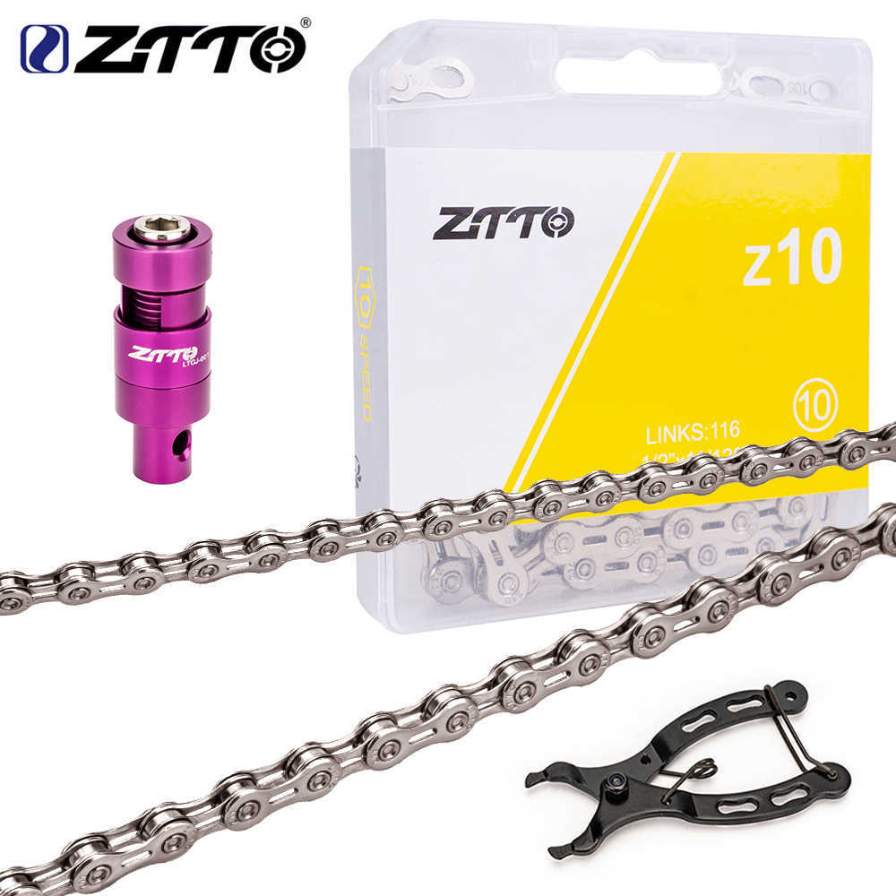 ZTTO 10 Speed ​​Bicycle Chain MTB 10Speed ​​Mountain Road Bike Chains Cutter Installetool met Master Missing Link Connect 0210