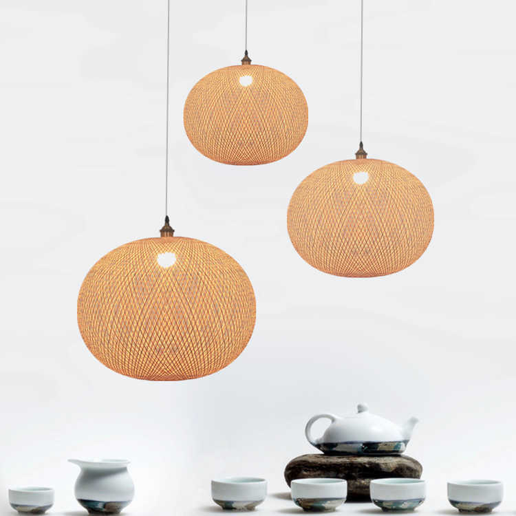 Luci Ombra Lampada Lampada a sospensione Paralume Copertura in rattan Paralumi in vimini Lampadario a soffitto intrecciato Cestino Tavolo sospeso vintage Gabbia a parete 0209