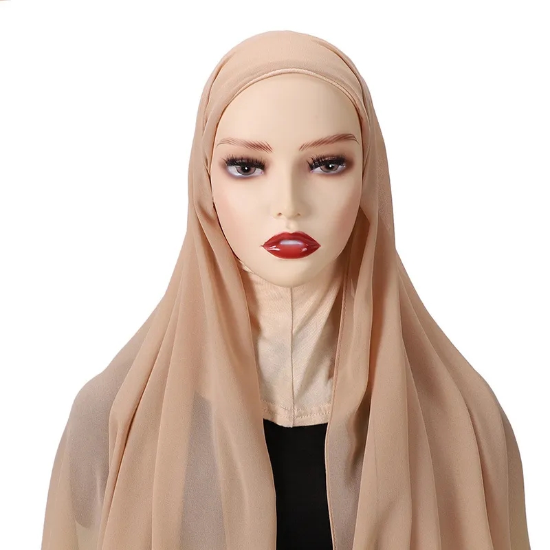 2023 nuevos accesorios para el cabello bufanda de cabeza de hijab con tapa adjunta turbante turbante subscarf hijab gorro para mujeres damas fechas de moda musulmana Islam