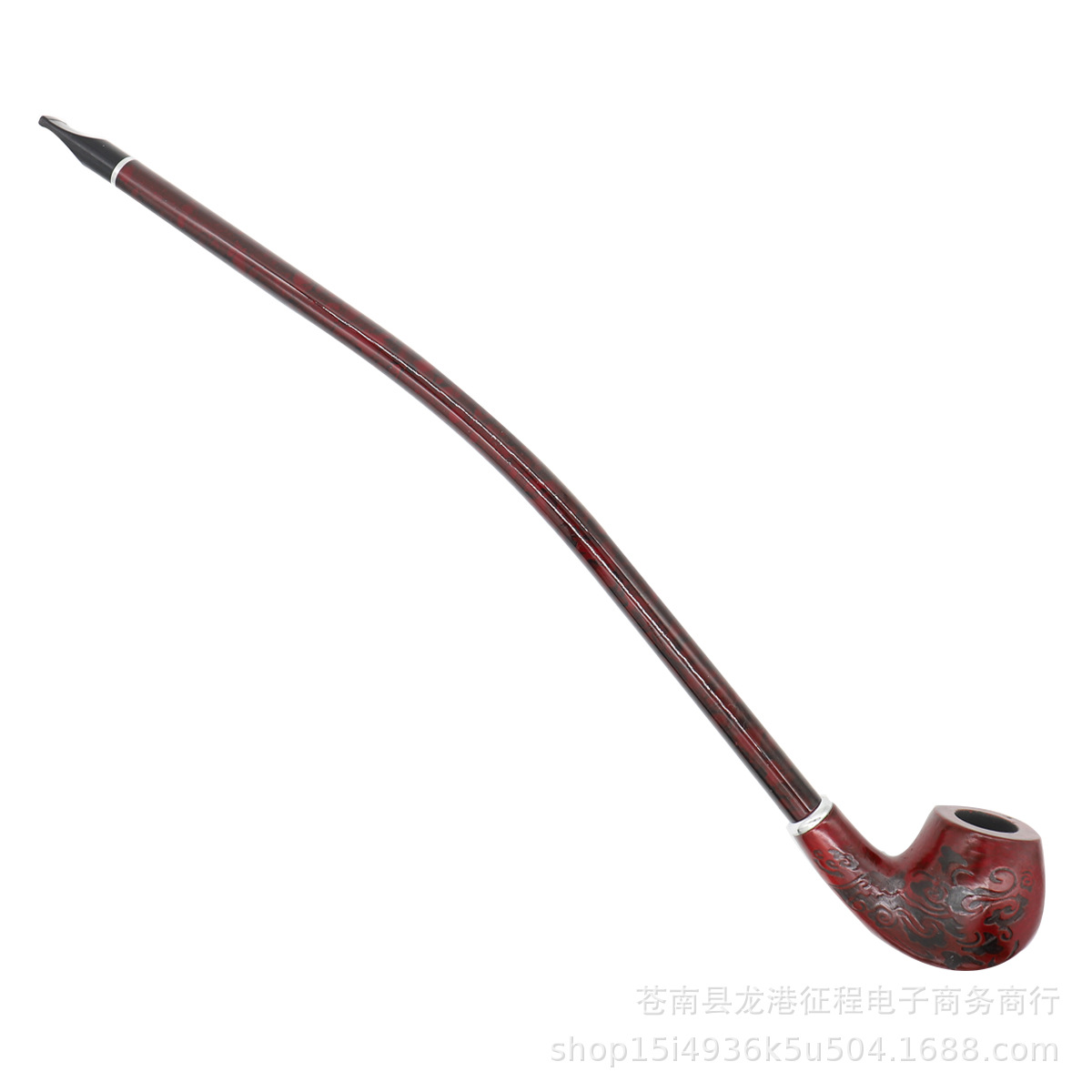 Pipes pour fumer en gros tuyau en bois de résine rouge sculpté long tuyau en bois mince longue tige