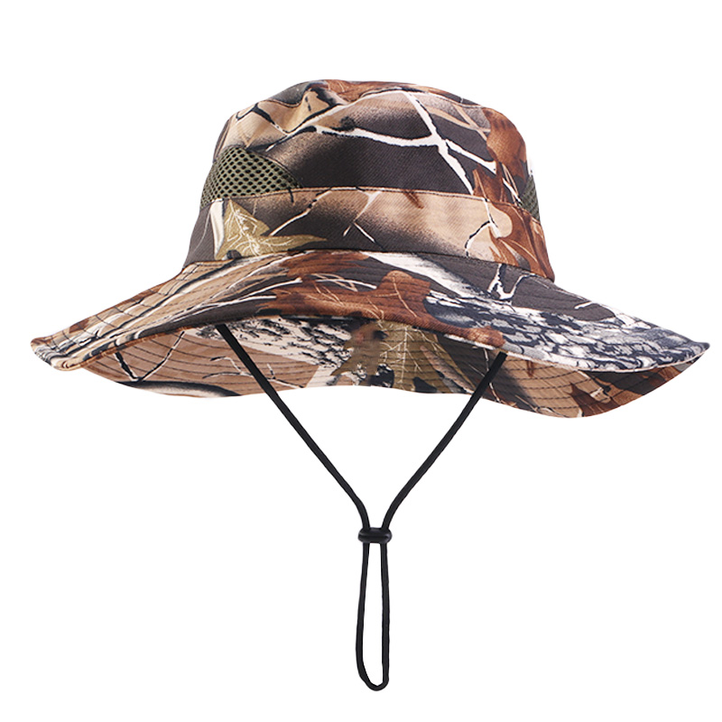 Nuevo sombrero de camuflaje para exteriores para hombres, sombreros de cubo informales, gorra de verano plegable de Panamá, gorra de caza, senderismo, pesca, escalada, gorras para niños