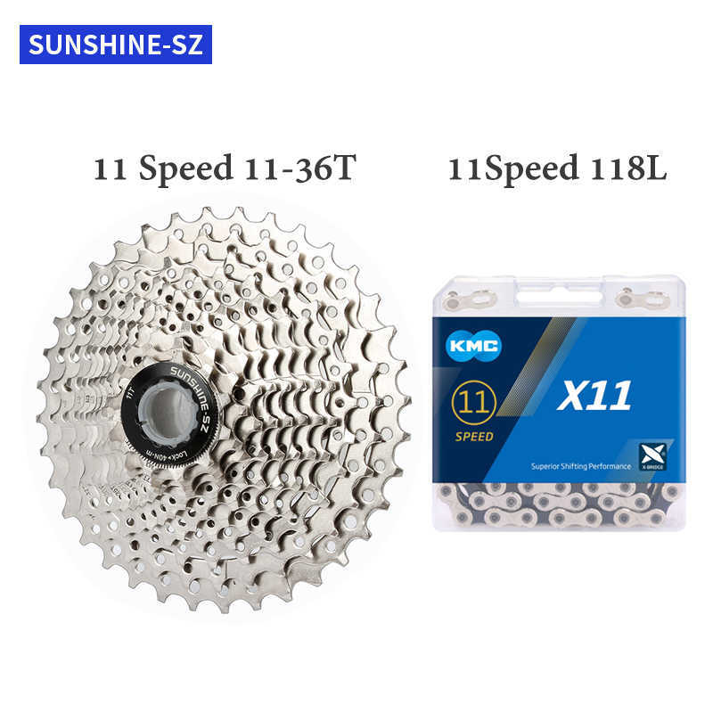 Ketens kmc 11V fietsketen met zonneschijn 11 snelheid mtb cassette freewheel fietsketen voor Shimano Deore M5100/m7000/m8000/m9000 0210