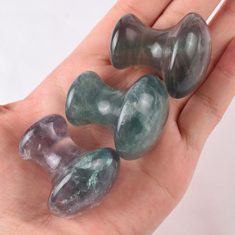 Heart Shaped Fluorite Guasha Massage Tool Natural Stone Facial Gua Sha Tools SPA Acupuncture Scraping Healing Crystal Gemstone Health Care massager