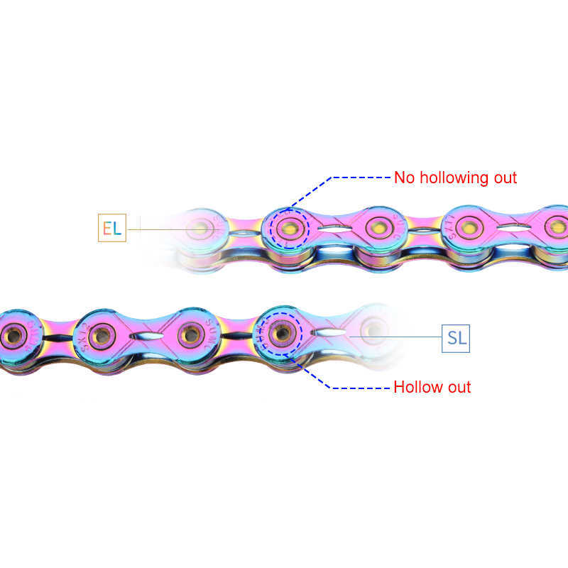 s SUMC Colourful 9/10/11/12 Speed Is Suitable for Mountain Road Folding Bike Rainbow Bicycle Chain 0210