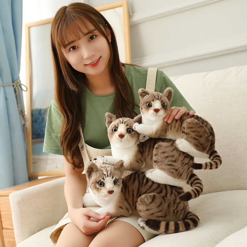 Livsliknande siamesiska katter fyllda plysch simulering amerikansk shorthair s￶ta dock husdjur leksaker heminredning g￥va f￶r flickor f￶delsedag
