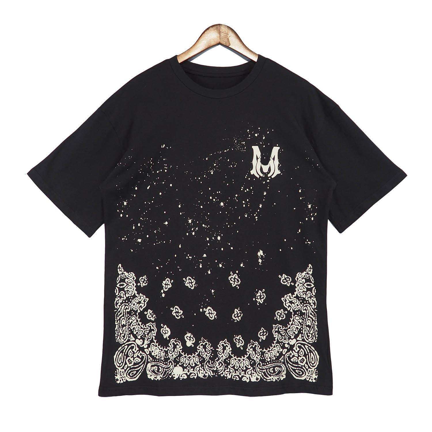 Mens T-shirts Letter Print Babysbreath Short Sleeve Men Cashew Flower Pattern Print Tshirt O-Neck Summer Man Tee Shirt