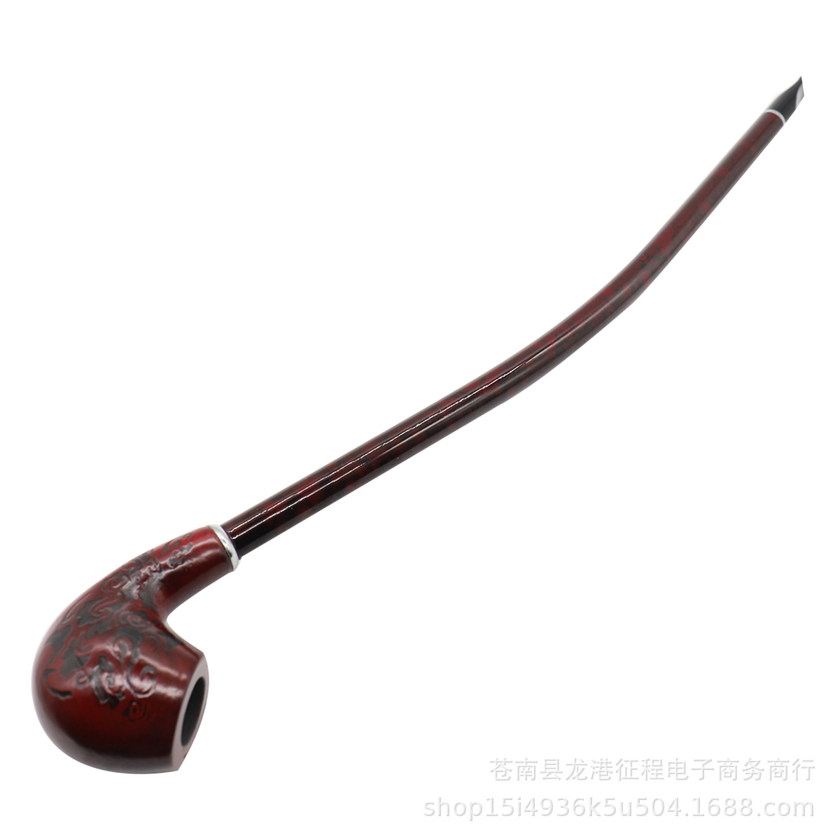 Pipes pour fumer en gros tuyau en bois de résine rouge sculpté long tuyau en bois mince longue tige
