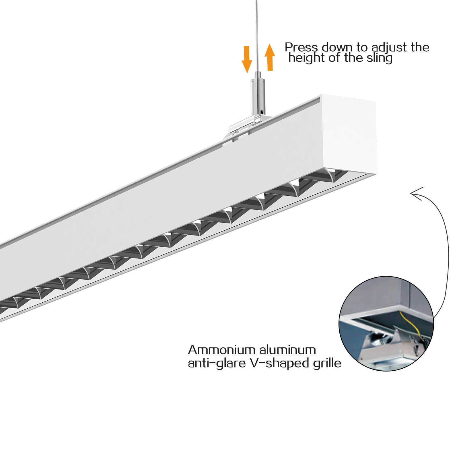 LED 24W lampa 100 cm belysning tak linjär pendelljus minimalistisk kontor ljuskrona matsal modern lampor 0209