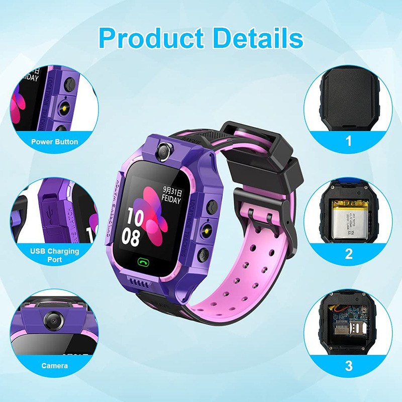 Watch Watch Smart Watch SOS Watch Watch Smartwatch للأطفال مع بطاقة SIM Photo Photo Photo IP67 Kids Gift for iOS Android