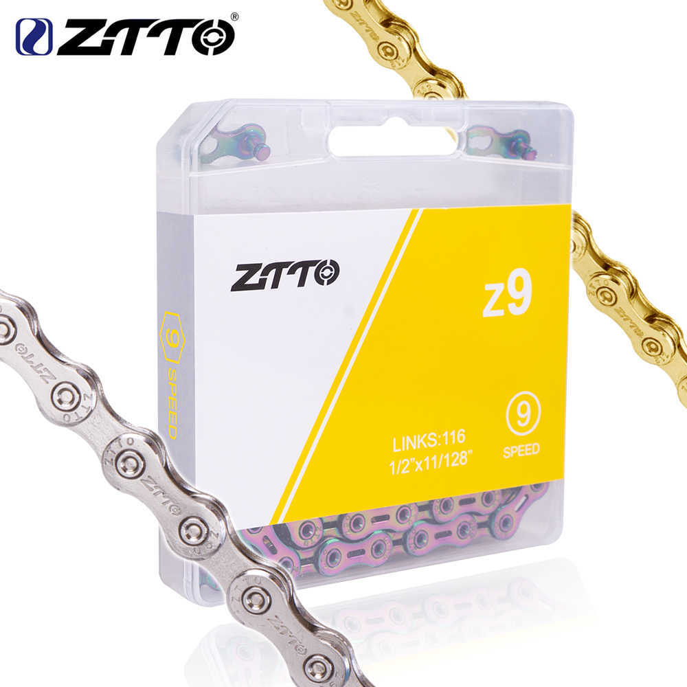 ZTTO 9 Speed ​​Bicycle Chains 116 Links 9S MTB Mountain Road Bike Chain с Magic Lose Link Connecter 9speed 21S 0210