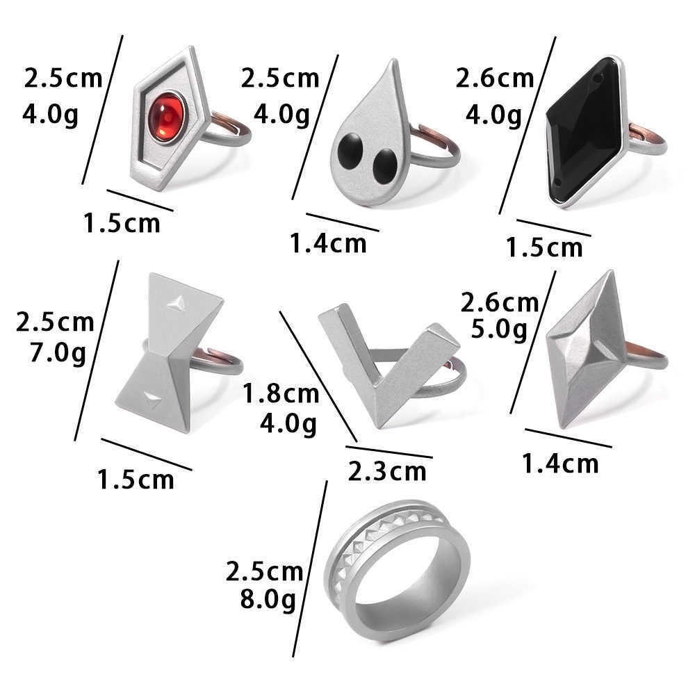 Solitaire Ring Genshin Impact Hu Tao Cosplay Game s Set For Women Unisex Props Stage Property Jewelry Characters Gift Y2302