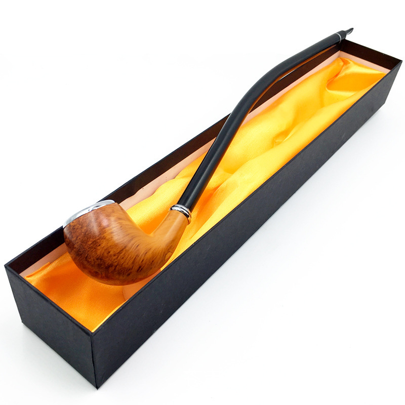 Smoking Pipes Pipe longue en grain de noyer, pipe longue double couleur, ensemble de cigarettes en bois exquis