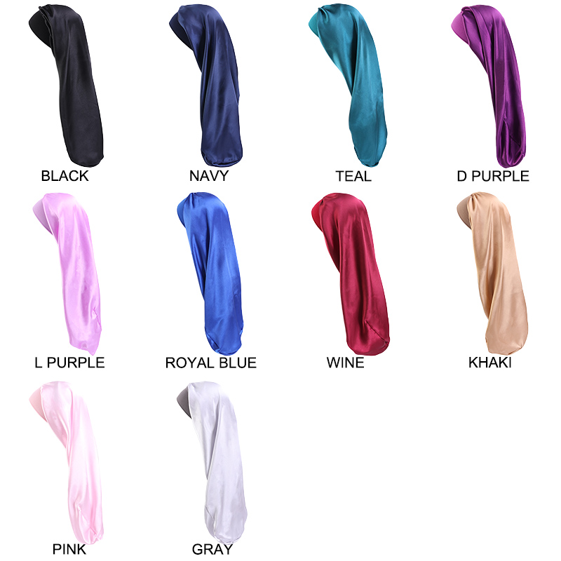 Ny Satin Sleep Cap Lastic Wide Edge Bonnet Långt hår Sovande hattar Nattkapp Hårvård Bonnet Chemo Cancer Hat Ladies Headwrap