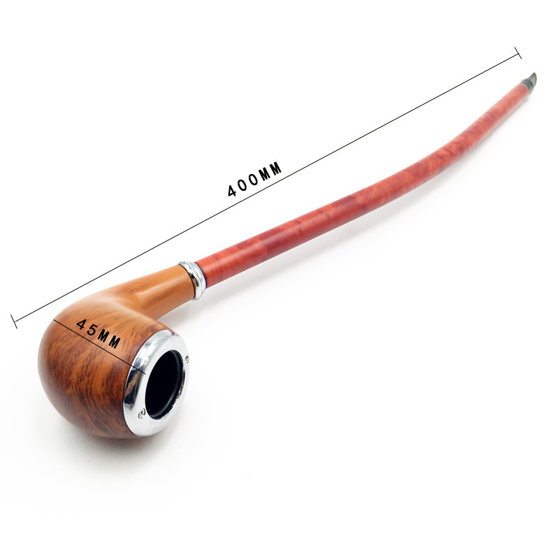 Smoking Pipes Pipe longue en grain de noyer, pipe longue double couleur, ensemble de cigarettes en bois exquis