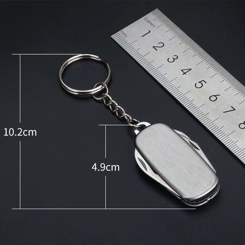 Multifunctionele vouwmessleutel Keychain Mini Key Knife Bottle Opener Keyring Key -ketens