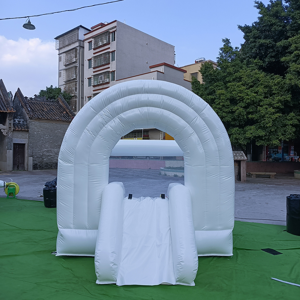 8x10 ft kommersiell regnbåge Uppblåsbart studshus med Slide Bouncing Castle med fläkt för barnens födelsedagsfest