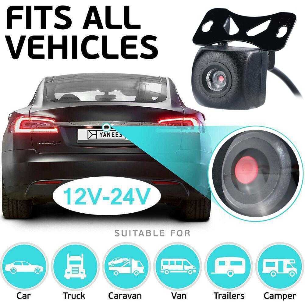 New 1080p HD Car Rear View Camera 2-pin Waterproof Night Vision Fish Eye Lens 170 Degree Park Reverse Camera For SUV Car Accessories