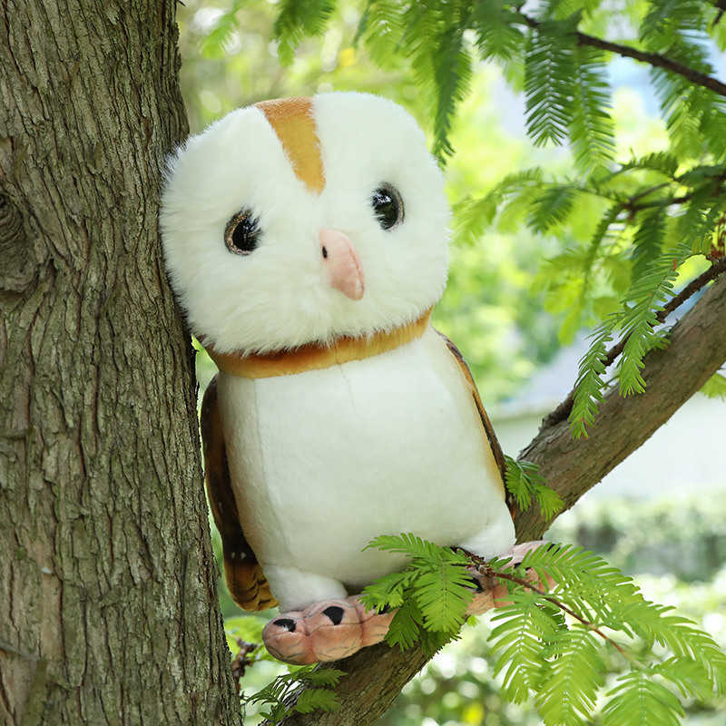 20 cm Nowa Kawaii Symulacja Kreatywna Snowna White Owl Doll Flush Animals Zabawy Piękne ptak