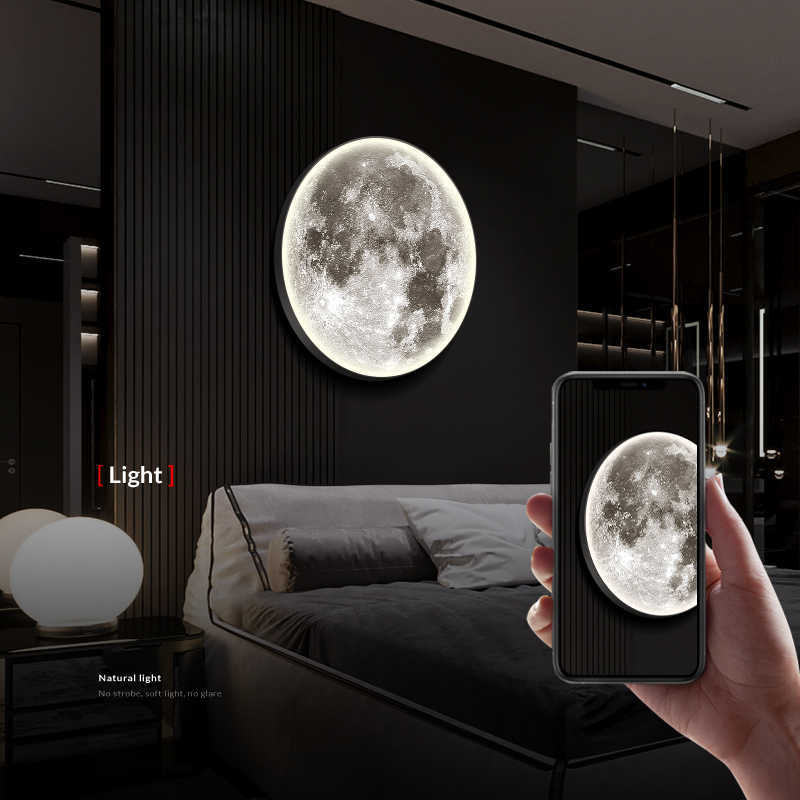 Люстра 48W Dimmable Lead Moon для спальни столовая потолочные огни дома лампа для освещения в помещении 0209