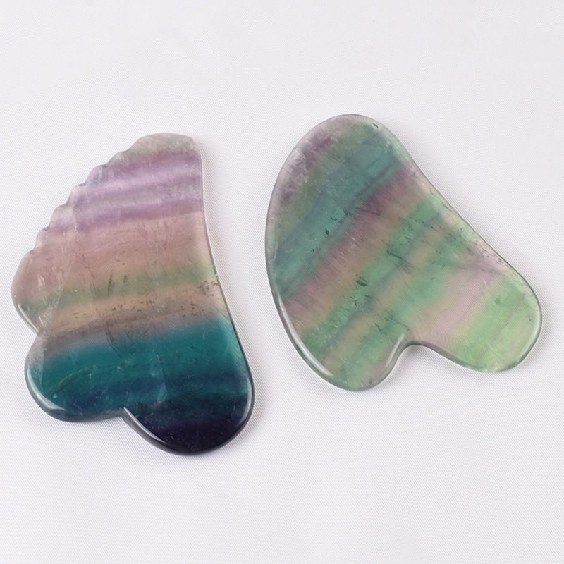 Stone naturelle Fluorite Gua Sha Jade Stracing Massage Tools Beauty Skin Care Guasha Spapping Board Face Lift Body Body Spa Massage Tool