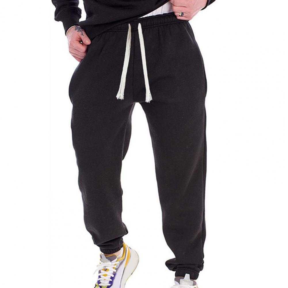 Pantaloni da uomo Uomo Casual Tinta unita Fodera in peluche Pantaloni sportivi Drstring Pantaloni larghi invernali Pantaloni sportivi pantalones hombre Y2302