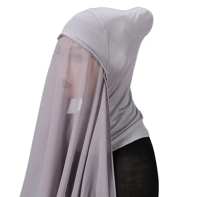 2023新しいヘアアクセサリーヒジャーブヘッドスカーフキャップ付きネックカバーターバンアンダースカーフヒジャーブボンネットレディースイスラム教徒ファッションヘッドラップイスラム