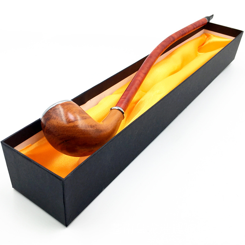 Smoking Pipes Pipe longue en grain de noyer, pipe longue double couleur, ensemble de cigarettes en bois exquis