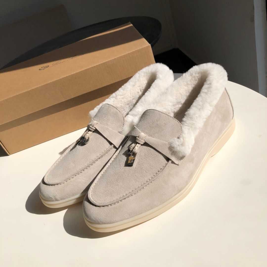 Desiner Loropiana Scarpe online Lp Lucky Shoes Donna Autunno e inverno Fondo piatto in pelle British Large Comode Slip-on Scarpe pigre Scarpe singole Penny Shoes