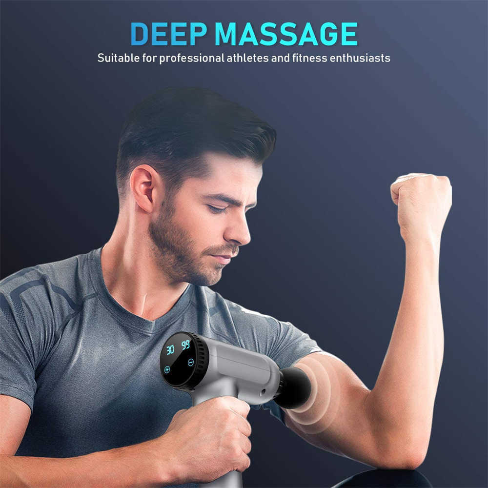Tragbare Tiefengewebe-Massagepistole zur Linderung der Nackenmuskulatur, leiser bürstenloser Motor, 30 variable Geschwindigkeiten 0209