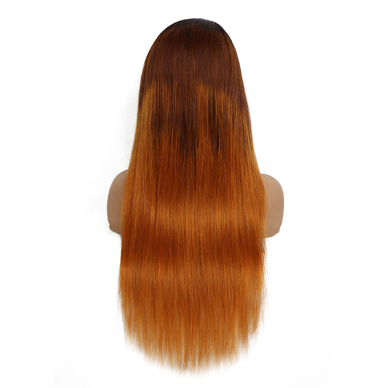 Cabelo humano brasileiro 13x4 Peruca frontal de renda 1b/4/30 Cor da cor de seda