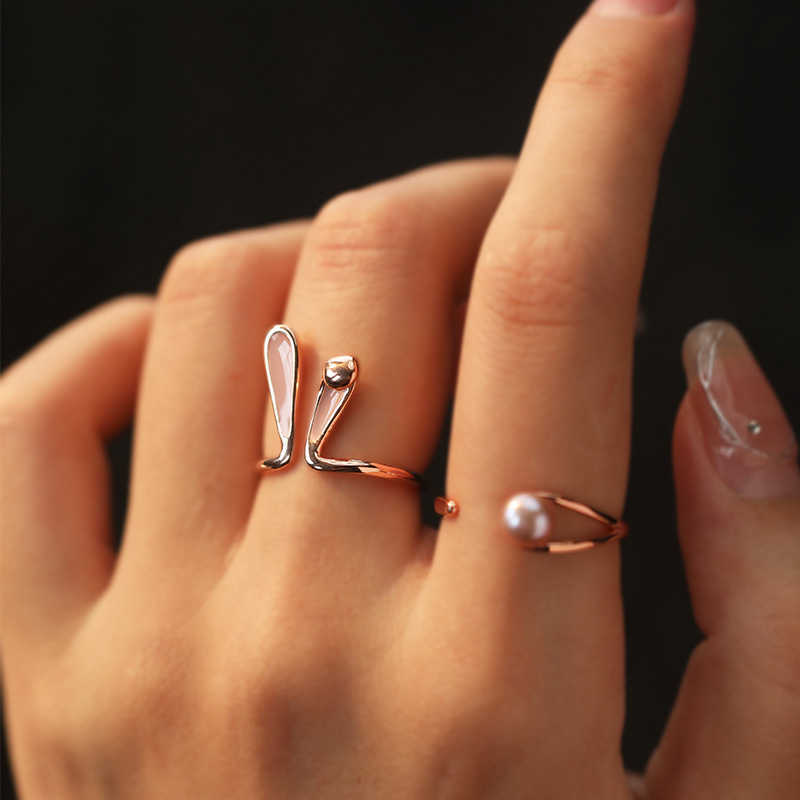 Solitaire Ring Easter Day Cute Rabbit Animal s Women Fashion Opening Adjustable Metal Carrot Bunny Ear Zircon Crystal Jewelry Gifts Y2302