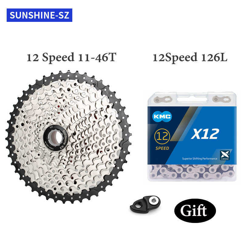 S KMC 12V Fiets met Sunshine 12 Speed ​​MTB Cassette Freewheel Bike Chain voor Shimano Deore M6100/M7100/M8100/M9100/GX 0210