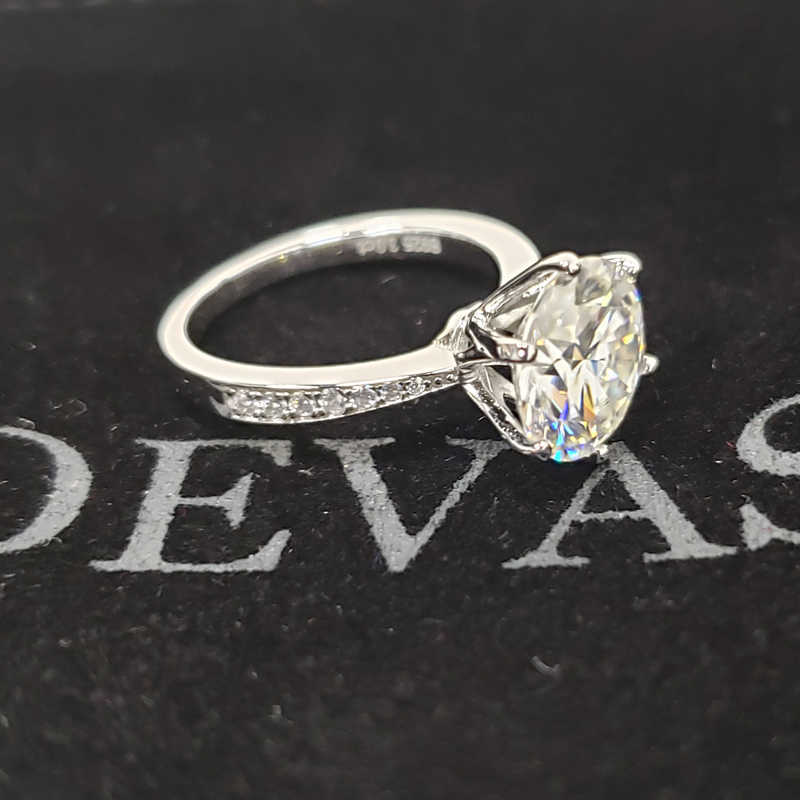 Solitaire Ring Oevas Real 3 karat D Färg Moissanite Bröllopsringar för kvinnor 925 Sterling Silver Sparkling Engagement Party Fine Jewelry Y2302